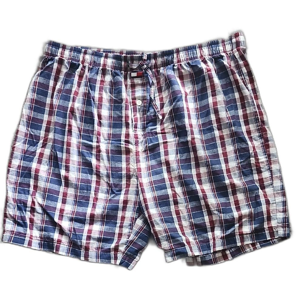 Tommy Hilfiger Burgundy and Navy Plaid Boxer Shorts